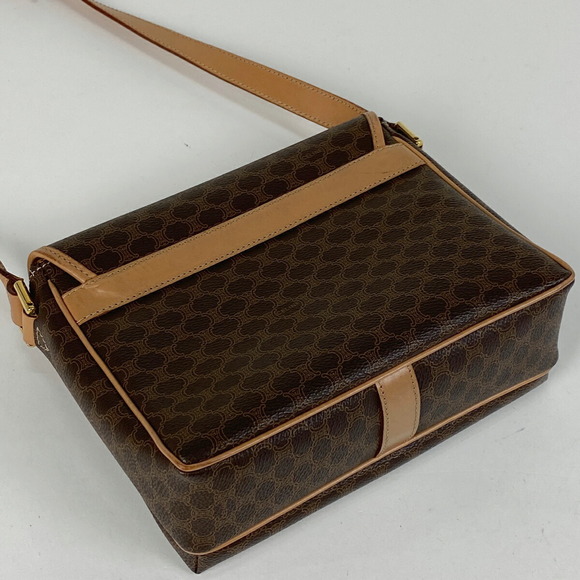 Celine Macadam Pattern Diagonal Canvas Shoulder Bag Brown - Picture 2 of 7